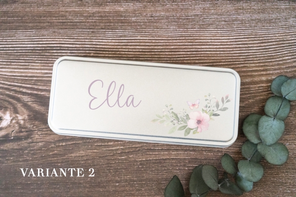 Metalldose / Blechdose für Stifte oder Pinsel Design Schmetterling personalisiert